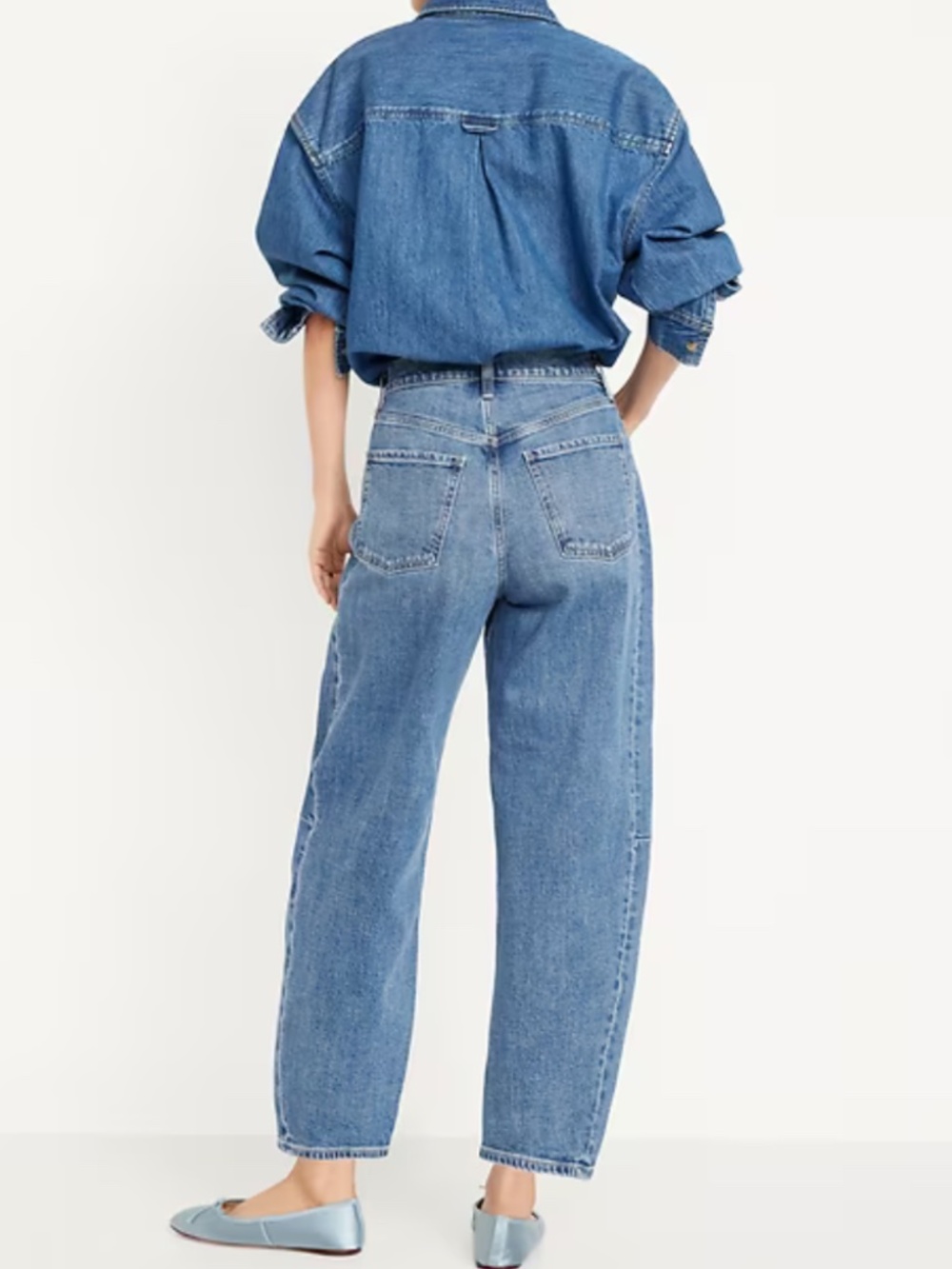 High-Waisted Barrel Ankle Jeans